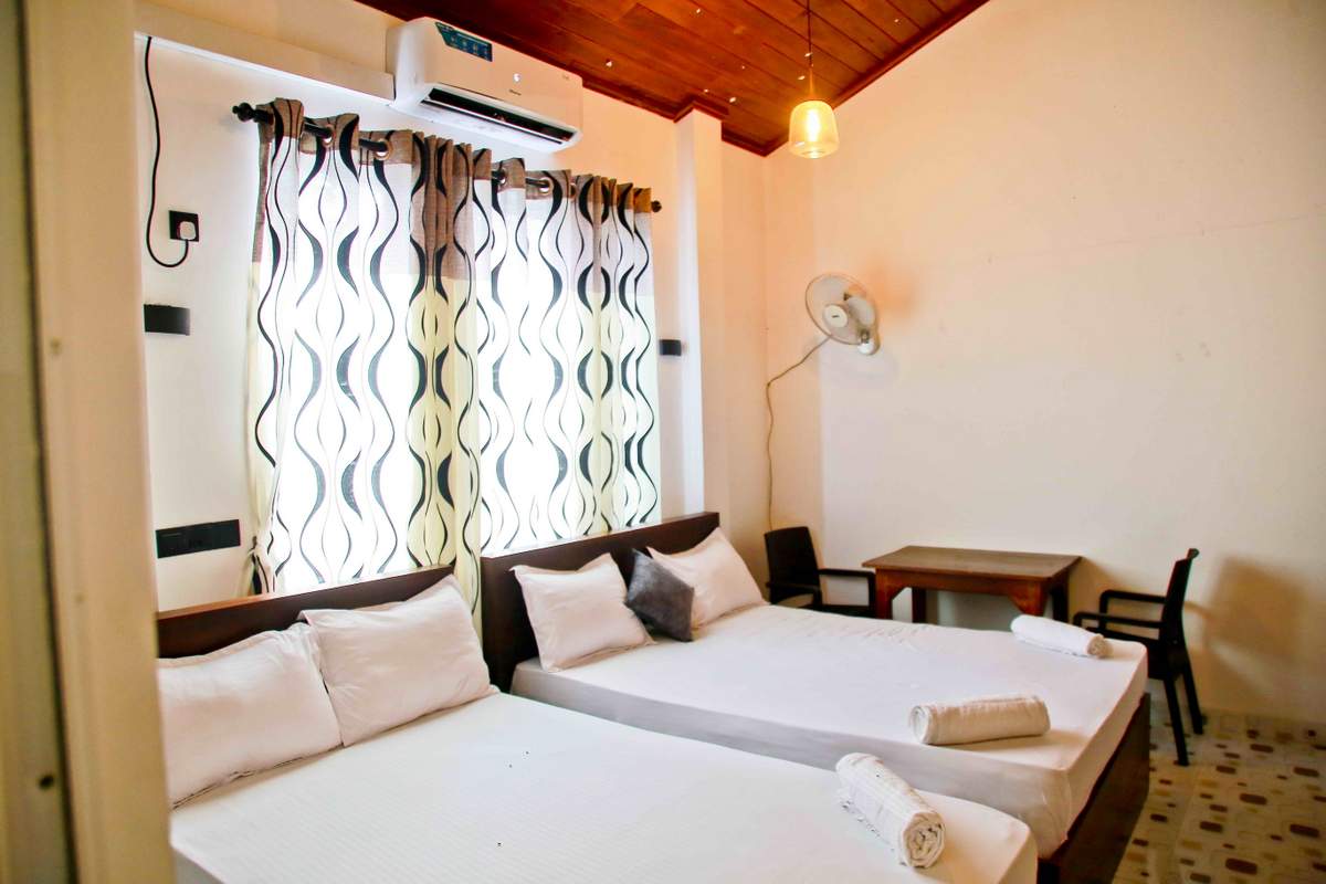 Family room with twin and queen beds