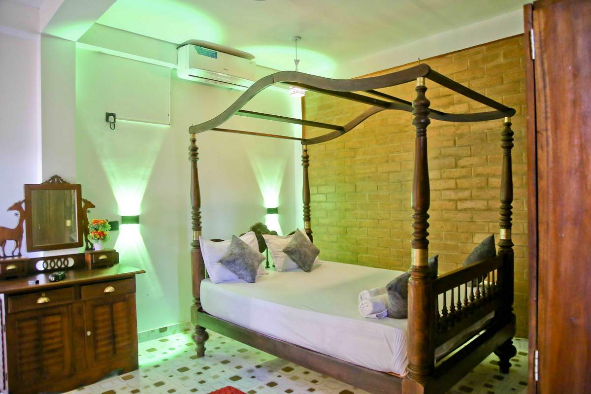 Private pool room with king bed