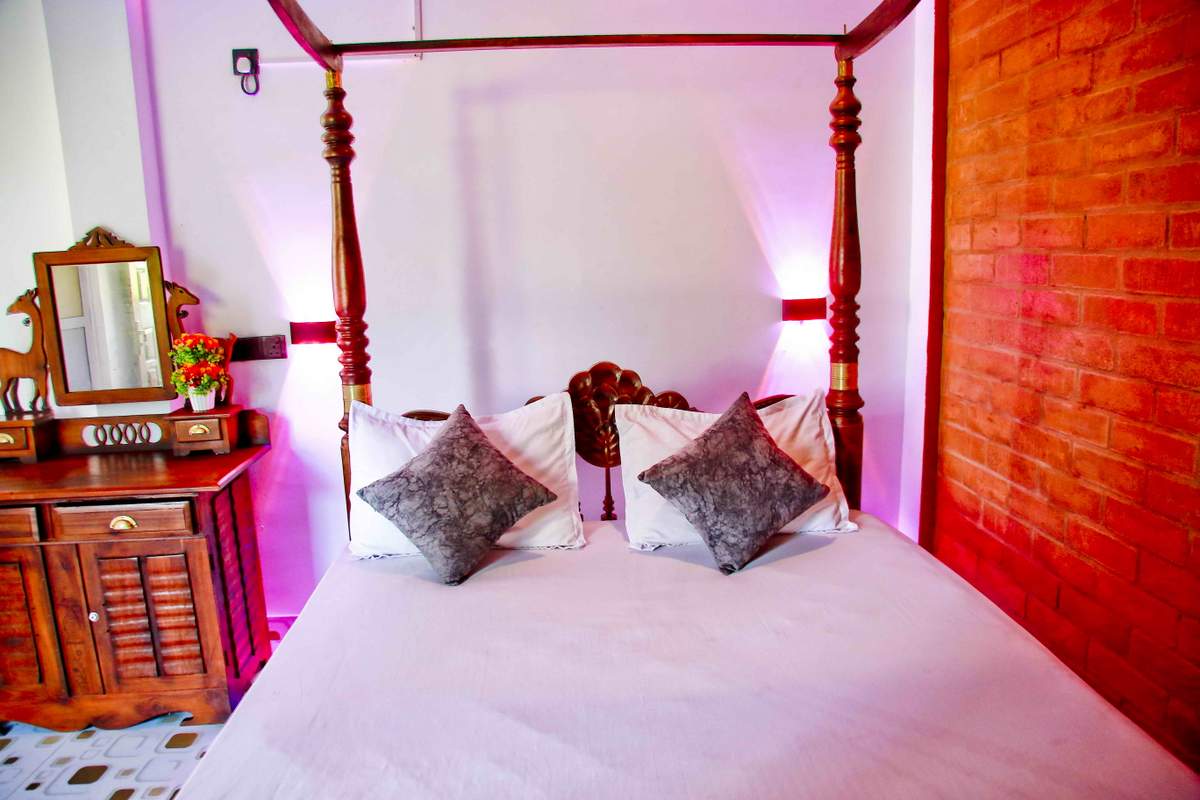 Luxury bed close-up in private room